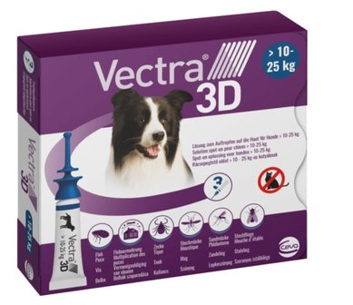 Vectra 3D Hond M (10-25 kg) 3 Pipetten van 3,6ml 