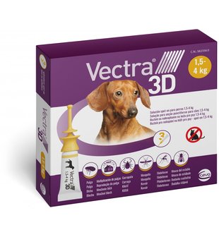 Vectra 3D Hond XS  (1,5-4 kg) 3 Pipetten van 0,8 ml 